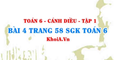 Bài 4 trang 58 SGK Toán 6 tập 1 Cánh Diều